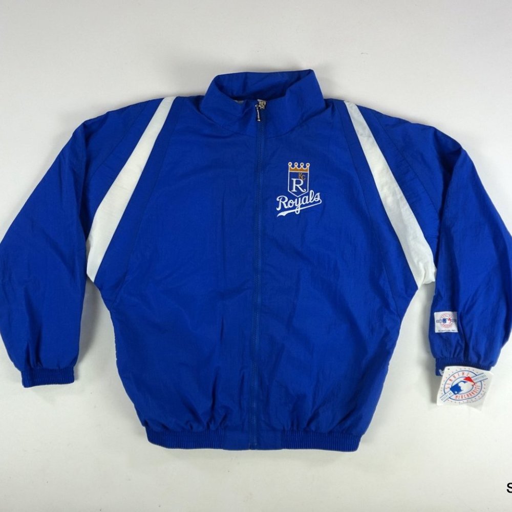 VTG NWT MLB Mighty Mac Kansas City Royals Windbreaker Jacket Boys XL 18 Adult Sm